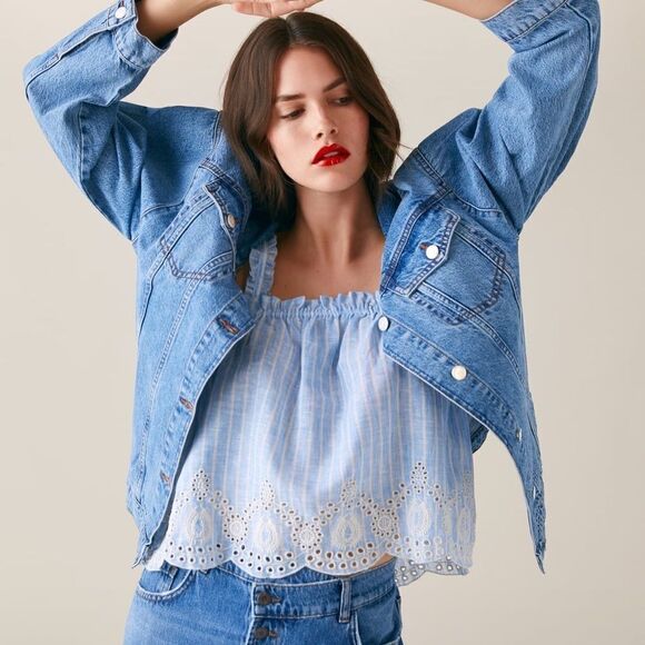 ✨ ZARA STRIPED RUFFLED TOP✨ - Picture 4 of 10